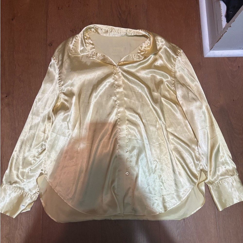 Silky Yellow Blouse and Skirt
